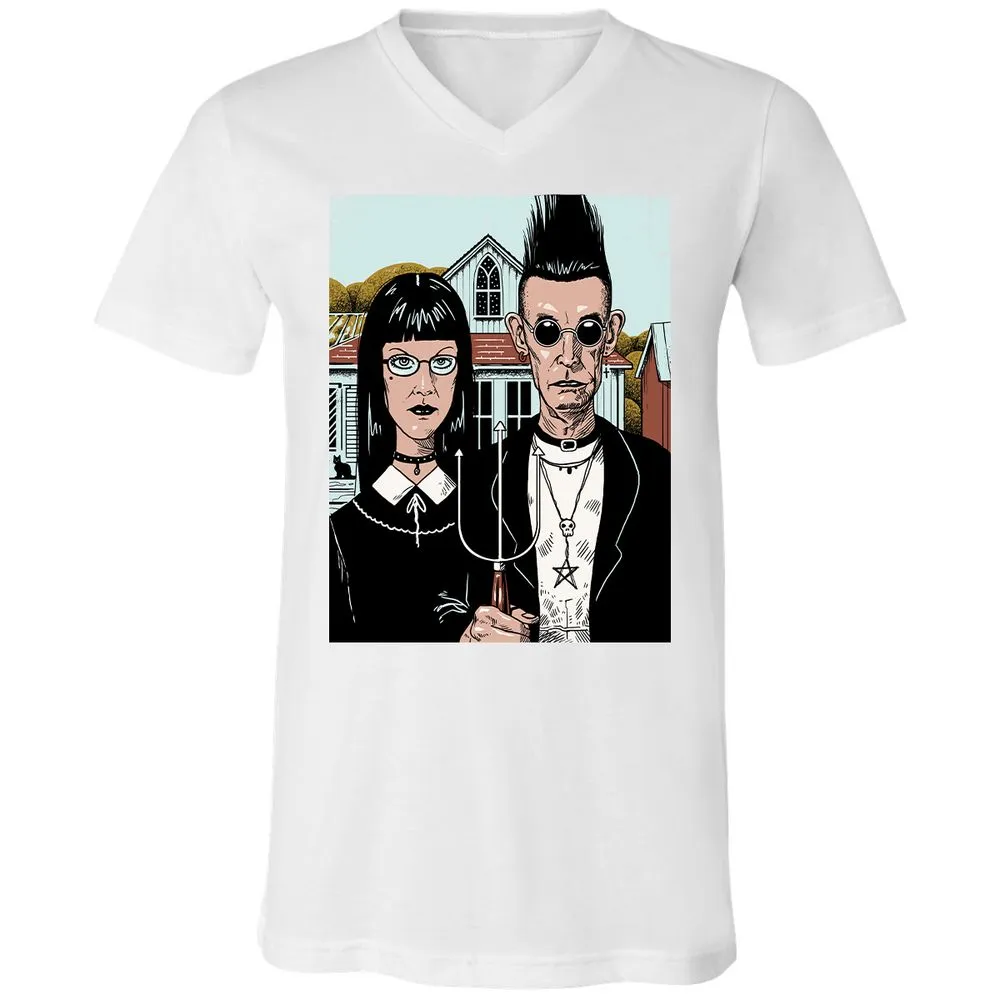 Unisex V-Neck T-Shirt - 5EA5DYBF - White - 5