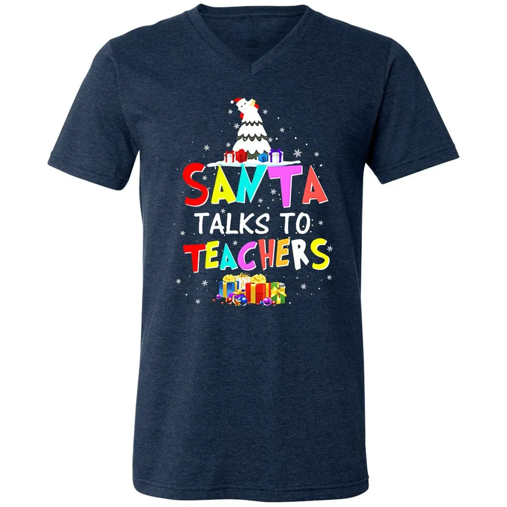 Unisex V-Neck T-Shirt - DWJW9GUA - Heather Navy - 15
