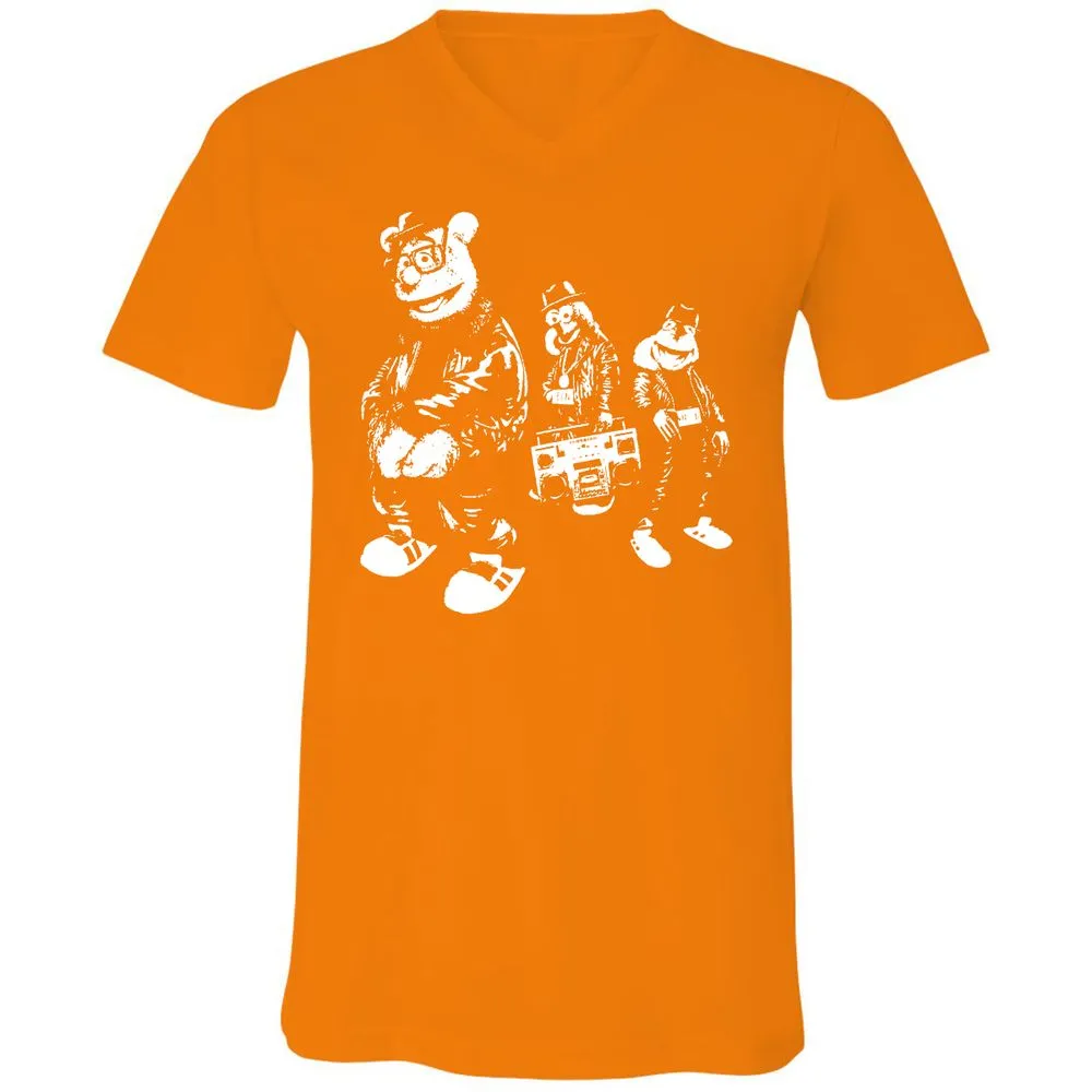 Unisex V-Neck T-Shirt - TSAXBR39 - Orange - 11