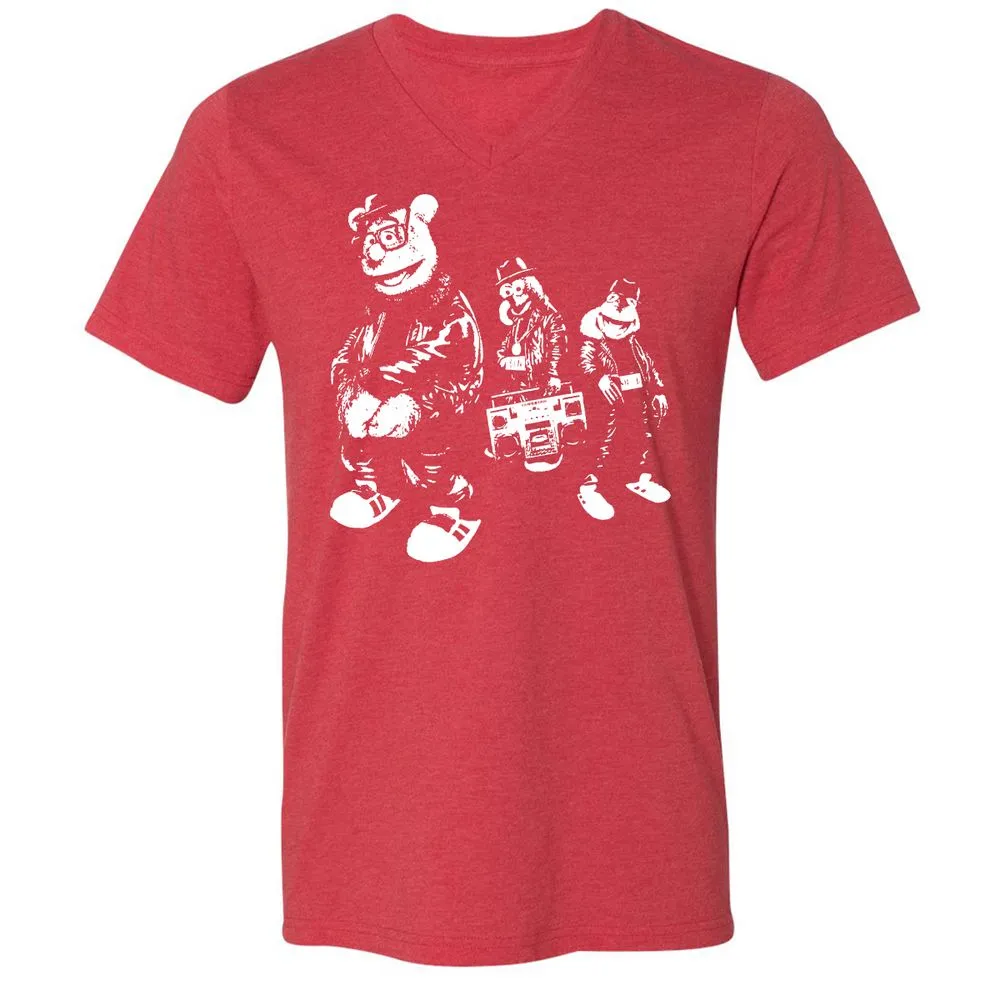 Unisex V-Neck T-Shirt - TSAXBR39 - Heather Red - 16