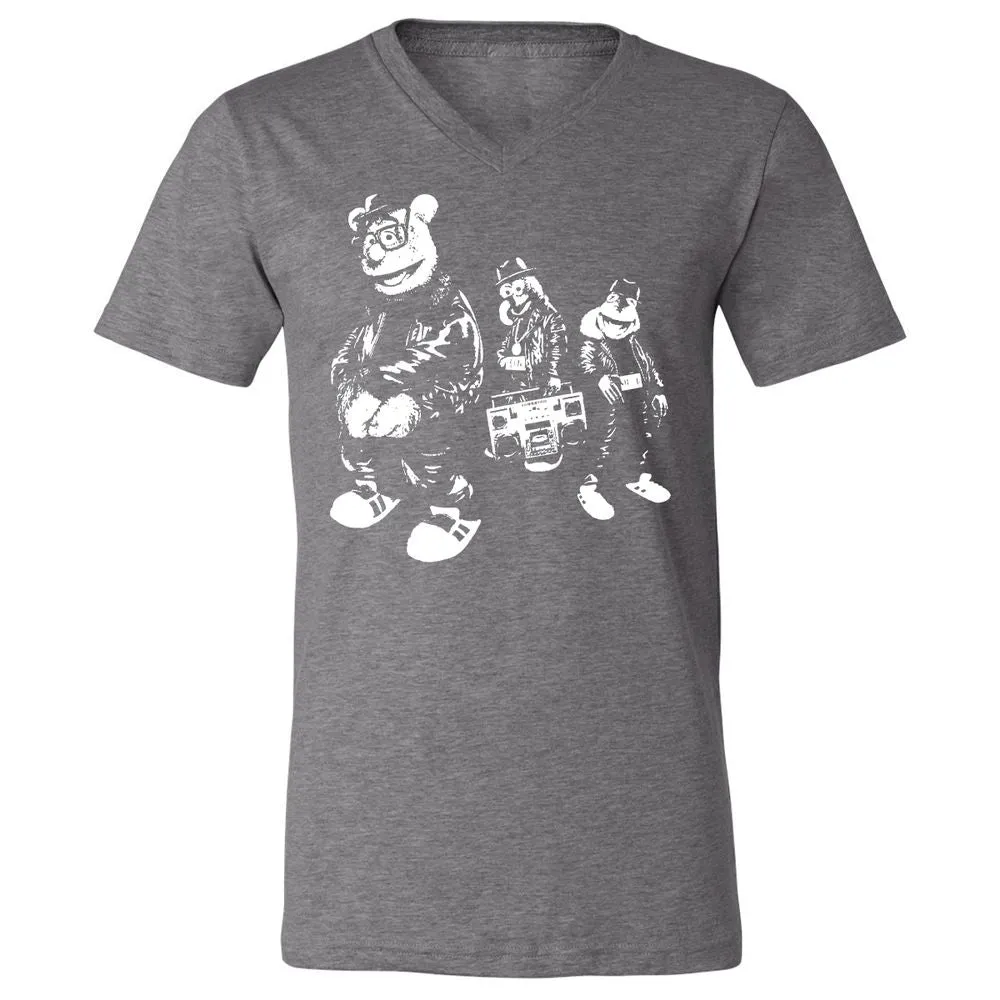 Unisex V-Neck T-Shirt - TSAXBR39 - Deep Heather - 13
