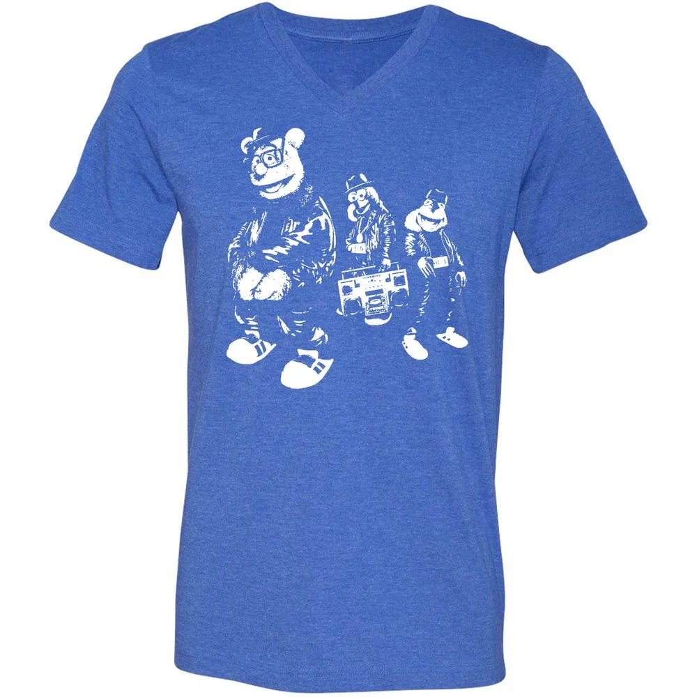 Unisex V-Neck T-Shirt - TSAXBR39 - Heather True Royal - 14