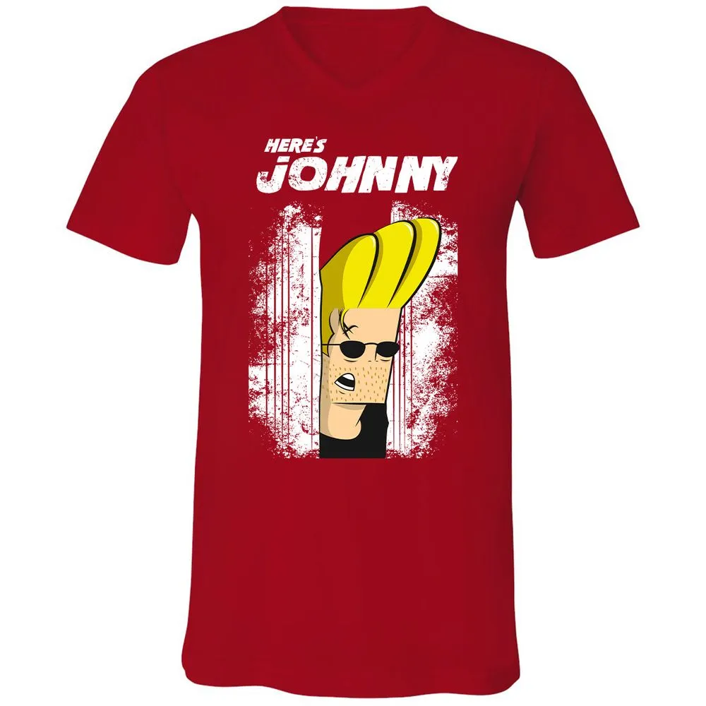 Unisex V-Neck T-Shirt - LG8QZY8F - Red - 3