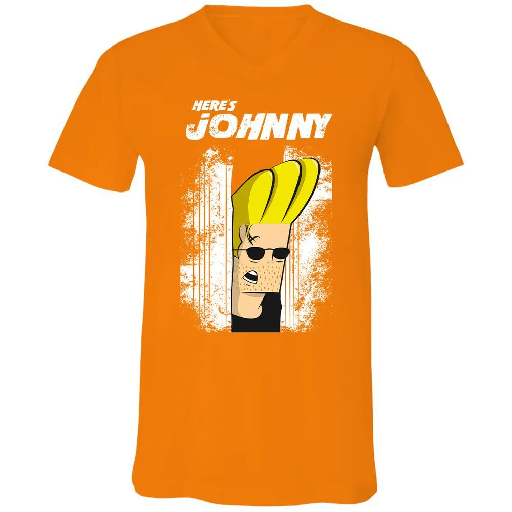 Unisex V-Neck T-Shirt - LG8QZY8F - Orange - 11