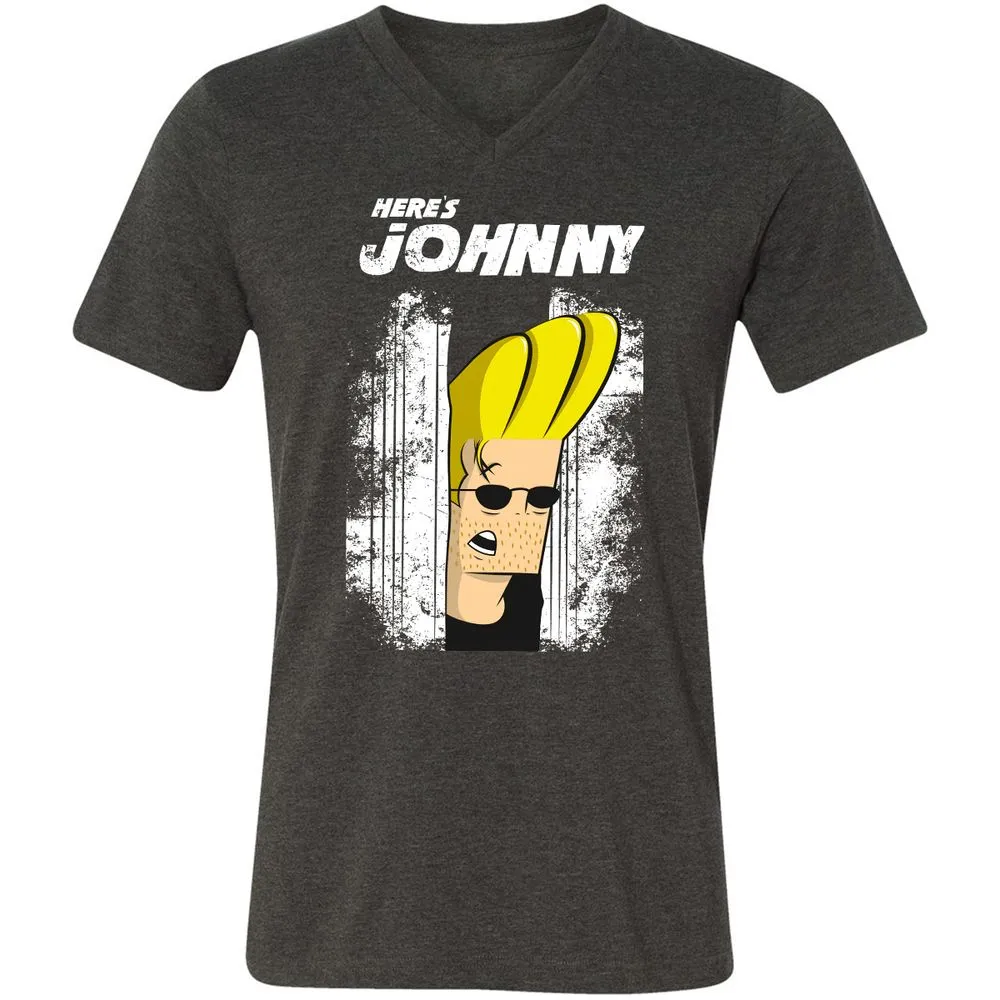 Unisex V-Neck T-Shirt - LG8QZY8F - Dark Grey Heather - 8