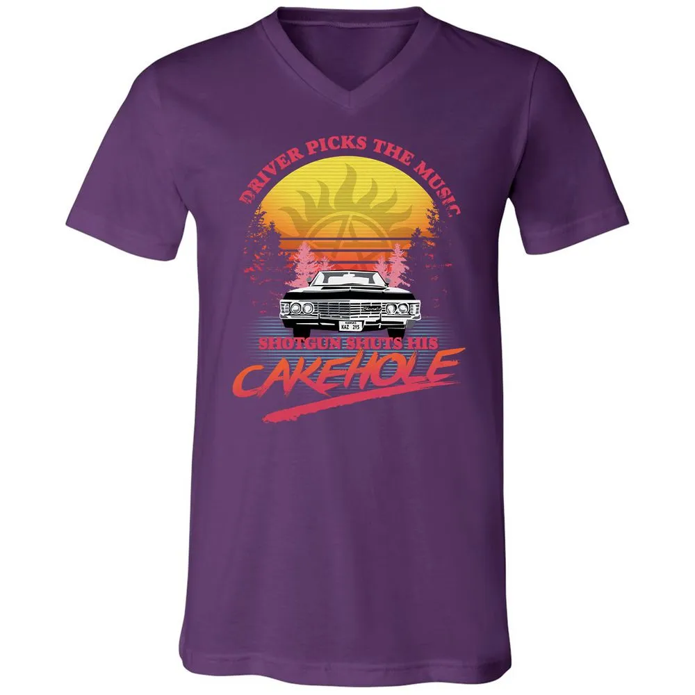 Unisex V-Neck T-Shirt - BB5UDQZY - Team Purple - 9