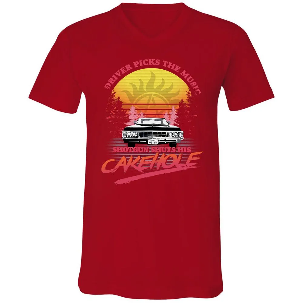Unisex V-Neck T-Shirt - BB5UDQZY - Red - 3