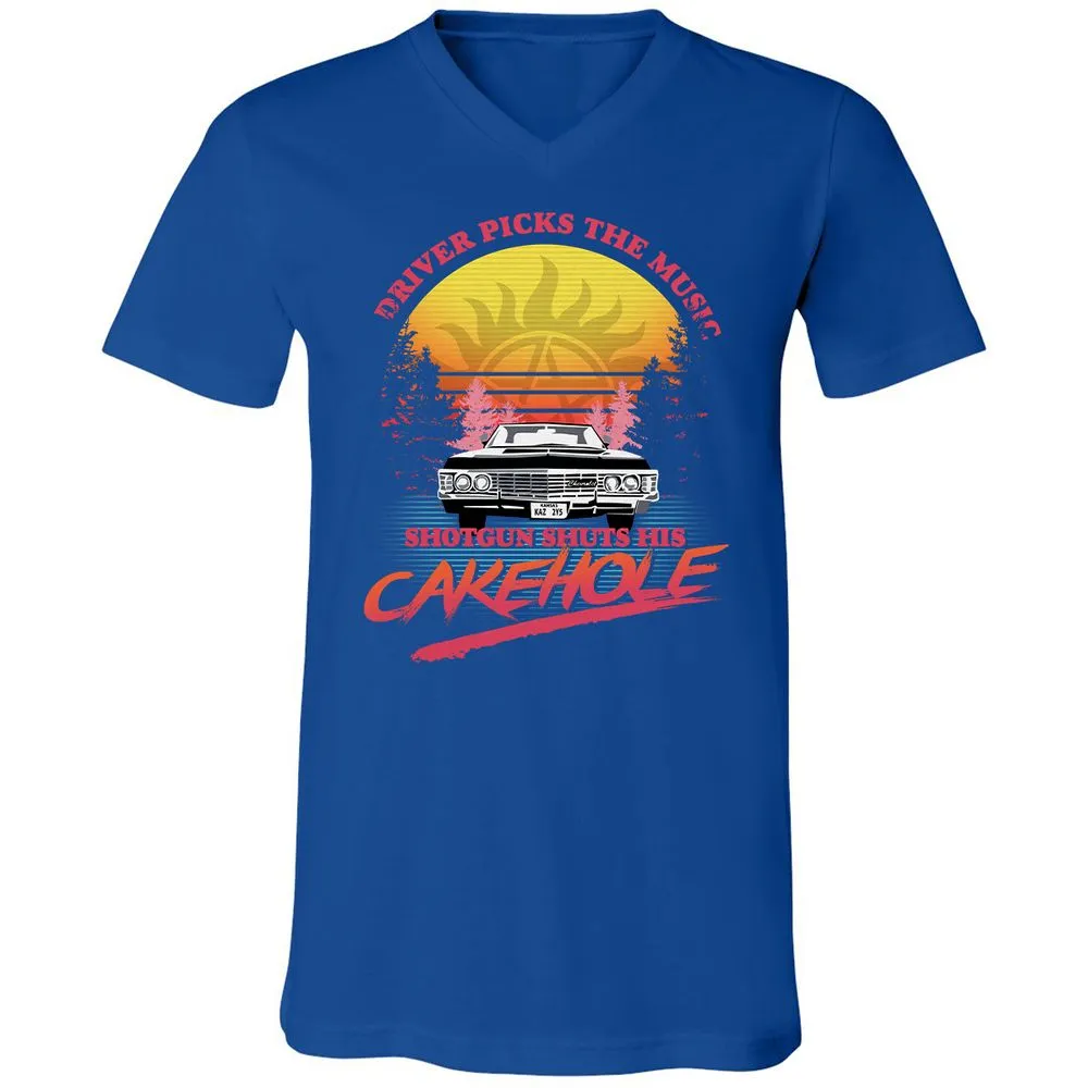 Unisex V-Neck T-Shirt - BB5UDQZY - True Royal - 4