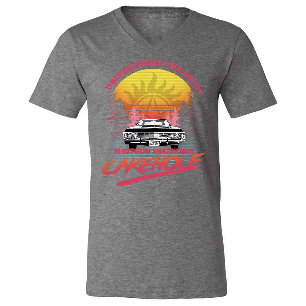 Unisex V-Neck T-Shirt - BB5UDQZY - Deep Heather - 13