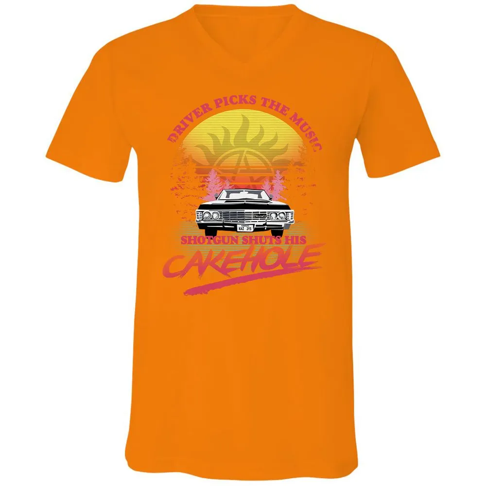 Unisex V-Neck T-Shirt - BB5UDQZY - Orange - 11
