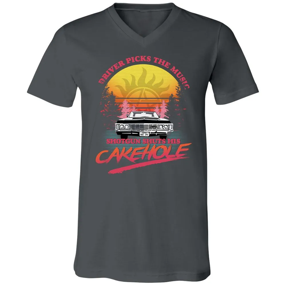Unisex V-Neck T-Shirt - BB5UDQZY - Asphalt - 12