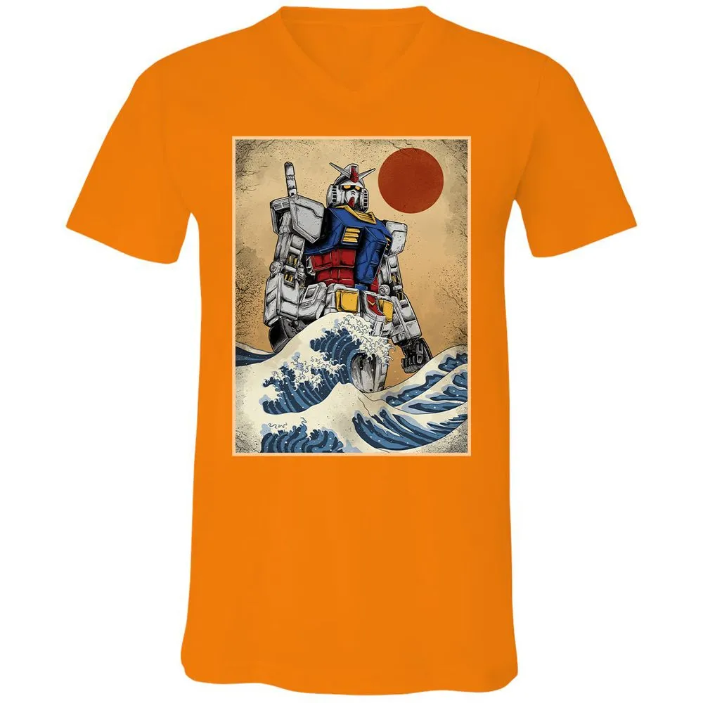 Unisex V-Neck T-Shirt - 96TDVXLF - Orange - 11