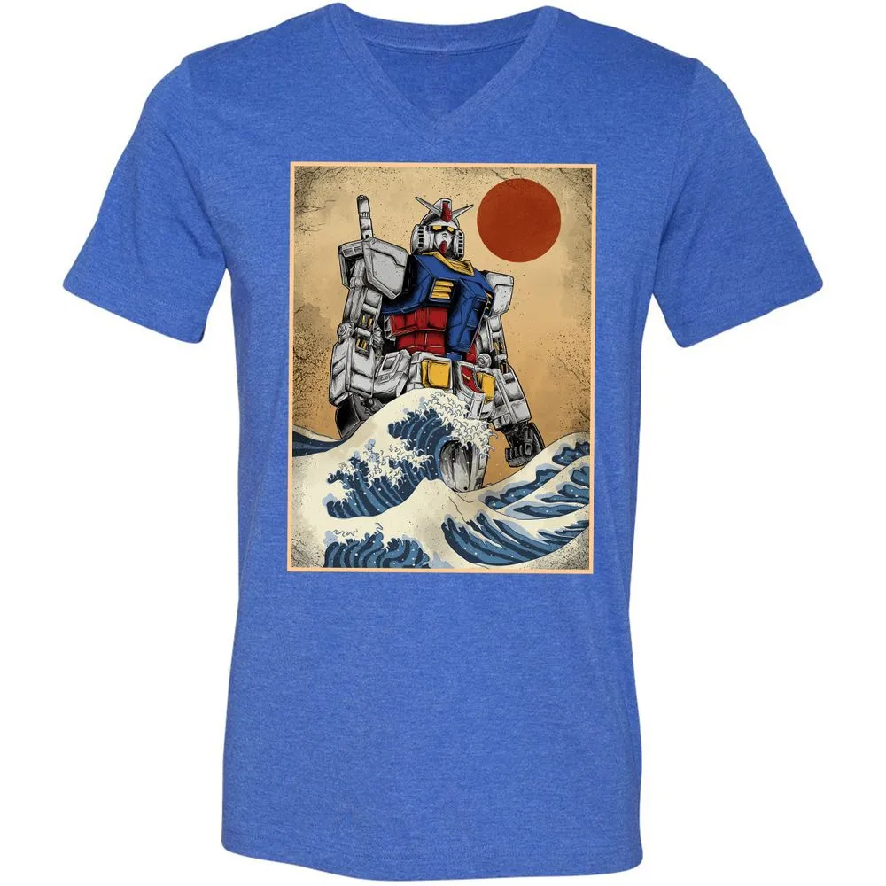 Unisex V-Neck T-Shirt - 96TDVXLF - Heather True Royal - 14