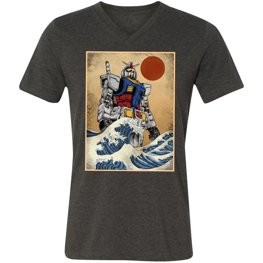Unisex V-Neck T-Shirt - 96TDVXLF - Dark Grey Heather - 8