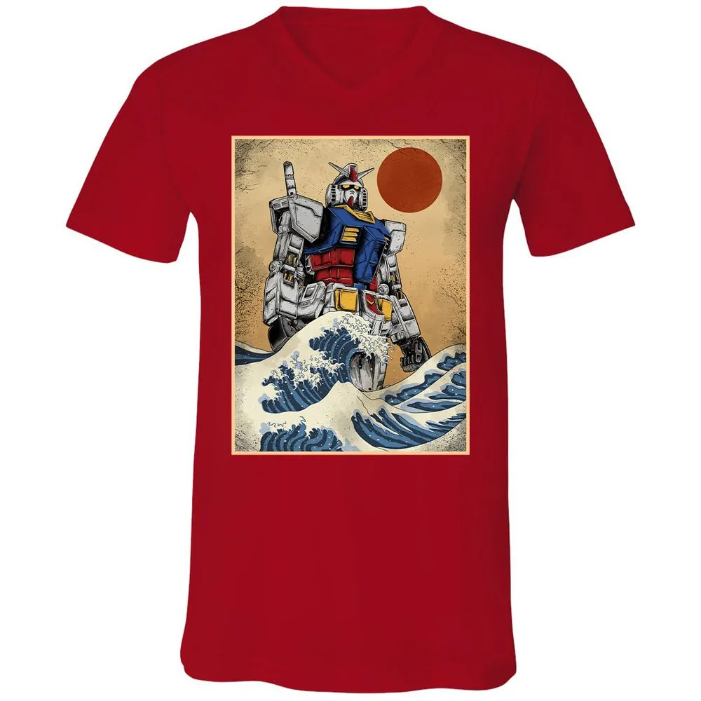 Unisex V-Neck T-Shirt - 96TDVXLF - Red - 3