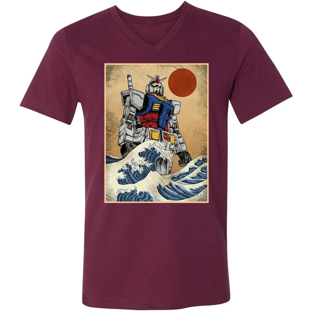 Unisex V-Neck T-Shirt - 96TDVXLF - Maroon - 6