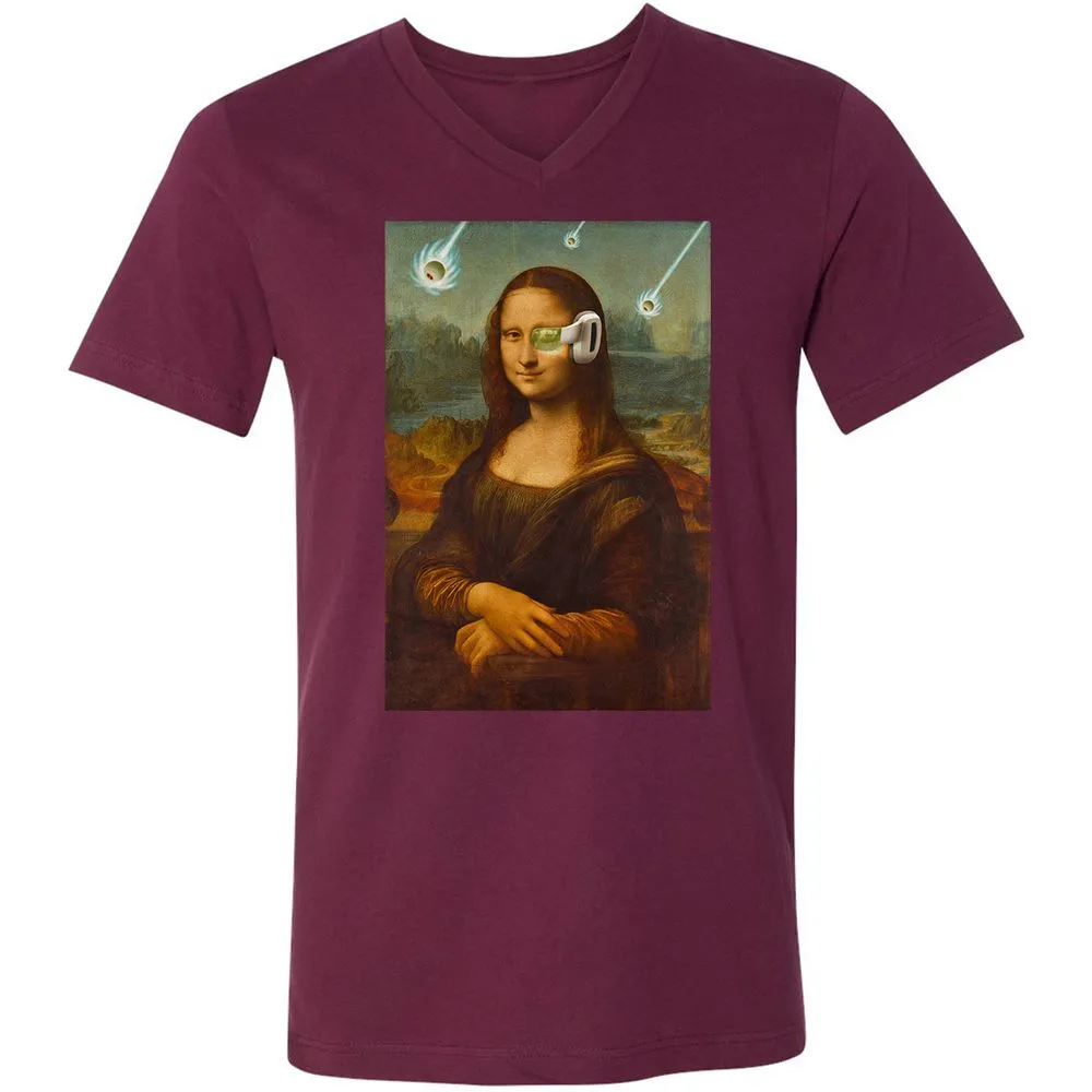 Unisex V-Neck T-Shirt - 8N4M8MJP - Maroon - 6