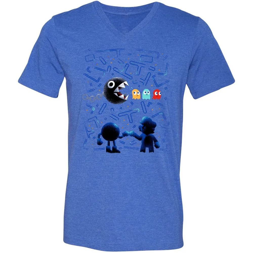 Unisex V-Neck T-Shirt - J5ULUUCA - Heather True Royal - 14