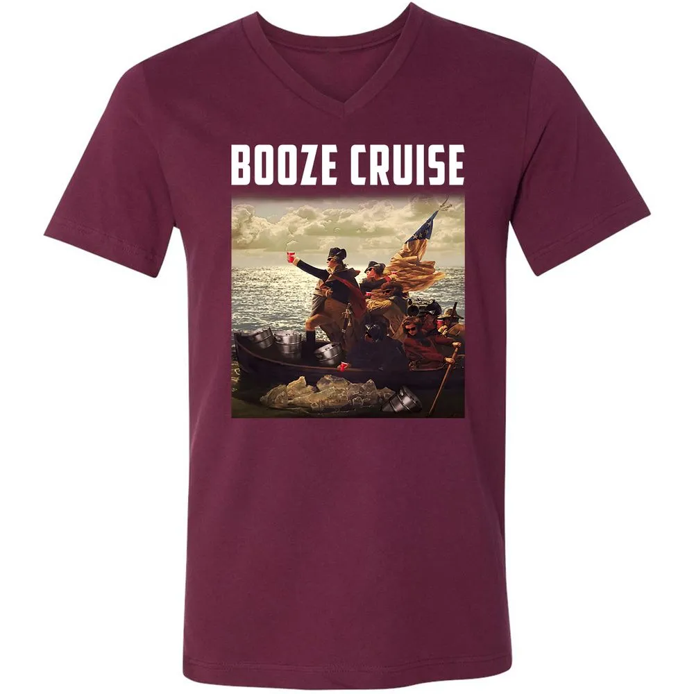 Unisex V-Neck T-Shirt - UNUFGRZX - Maroon - 6