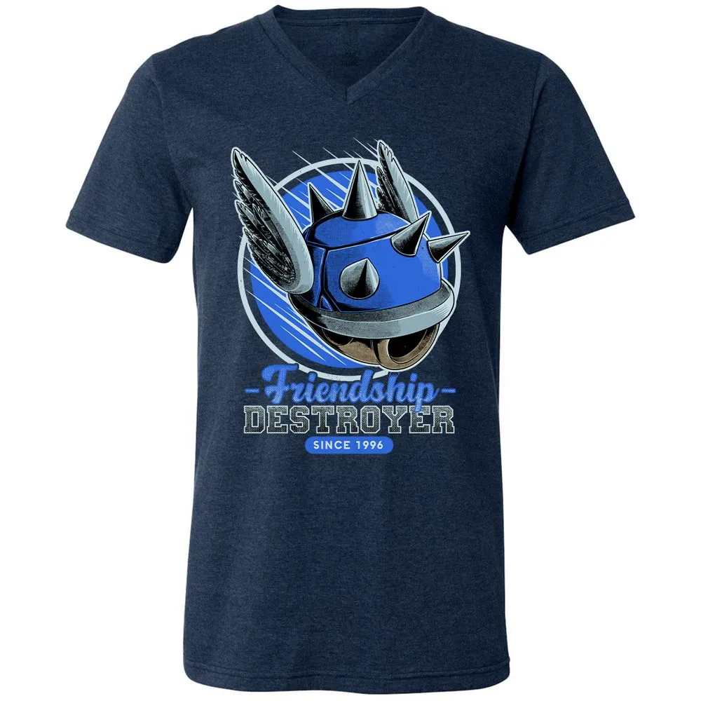 Unisex V-Neck T-Shirt - N4BZUF22 - Heather Navy - 15
