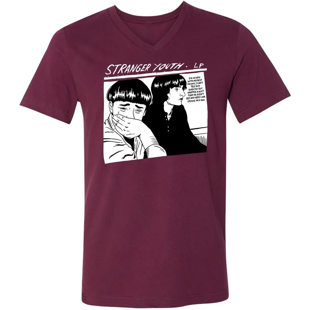 Unisex V-Neck T-Shirt - 7R3H5595 - Maroon - 6