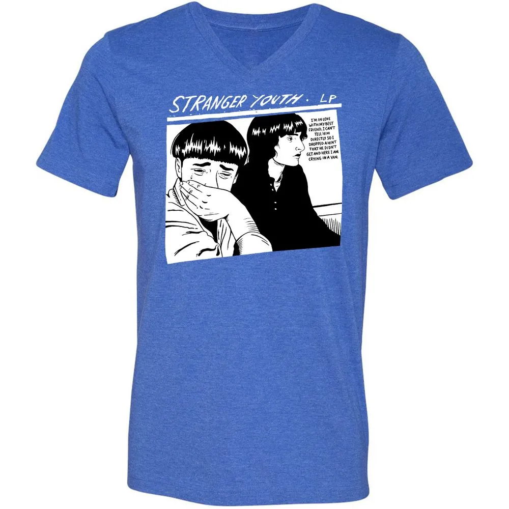 Unisex V-Neck T-Shirt - 7R3H5595 - Heather True Royal - 14