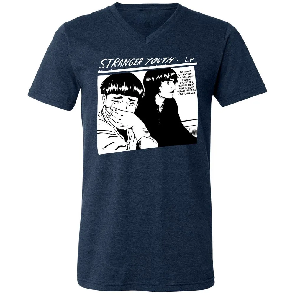 Unisex V-Neck T-Shirt - 7R3H5595 - Heather Navy - 15