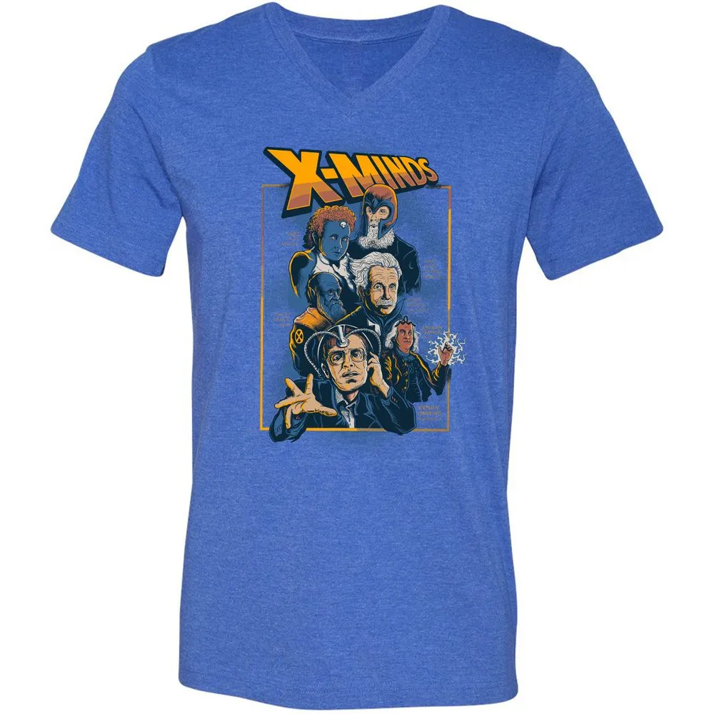 Unisex V-Neck T-Shirt - KH6CH7RS - Heather True Royal - 14