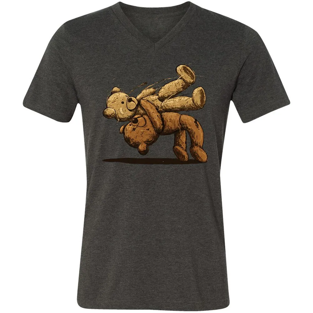 Unisex V-Neck T-Shirt - SS2E5J73 - Dark Grey Heather - 8