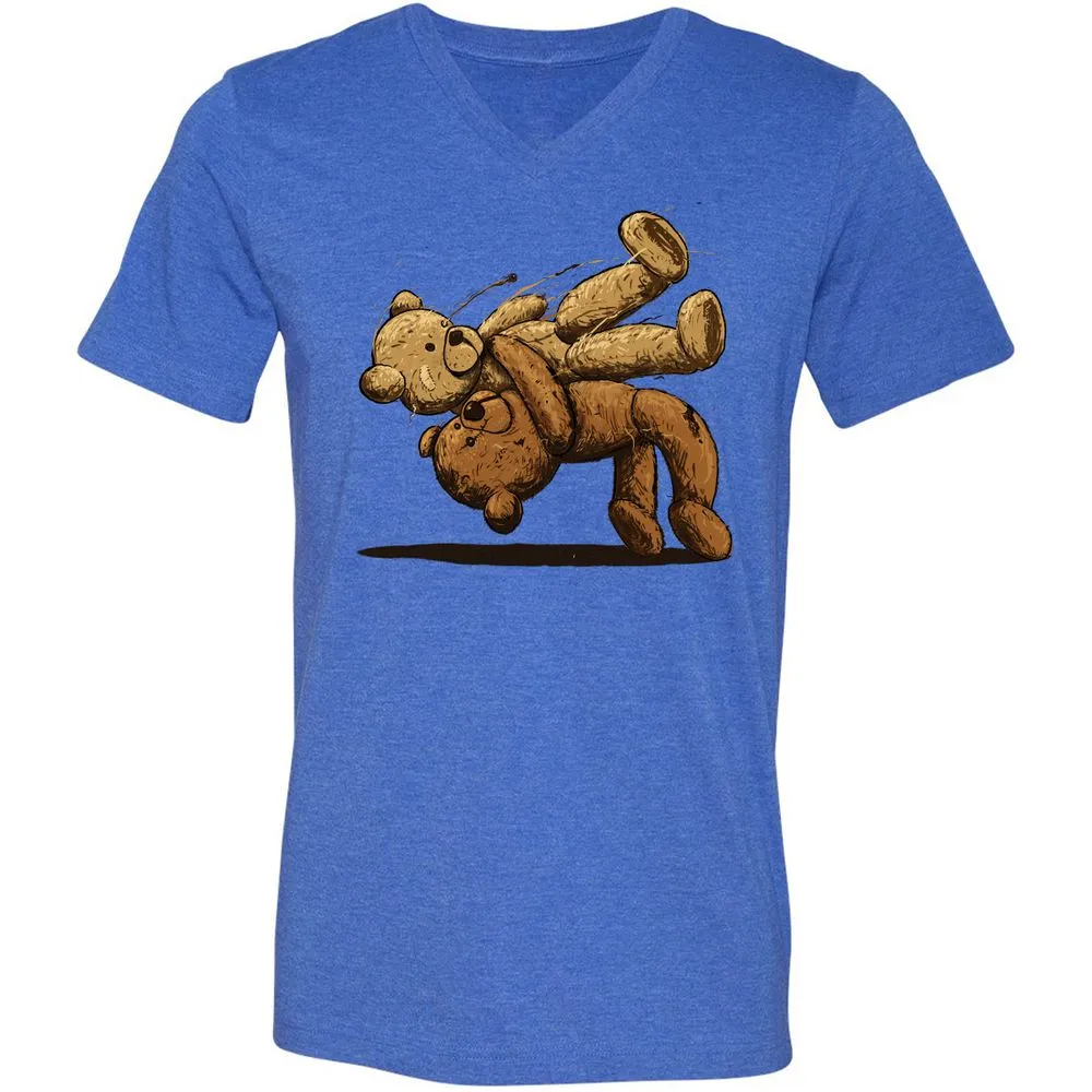 Unisex V-Neck T-Shirt - SS2E5J73 - Heather True Royal - 14