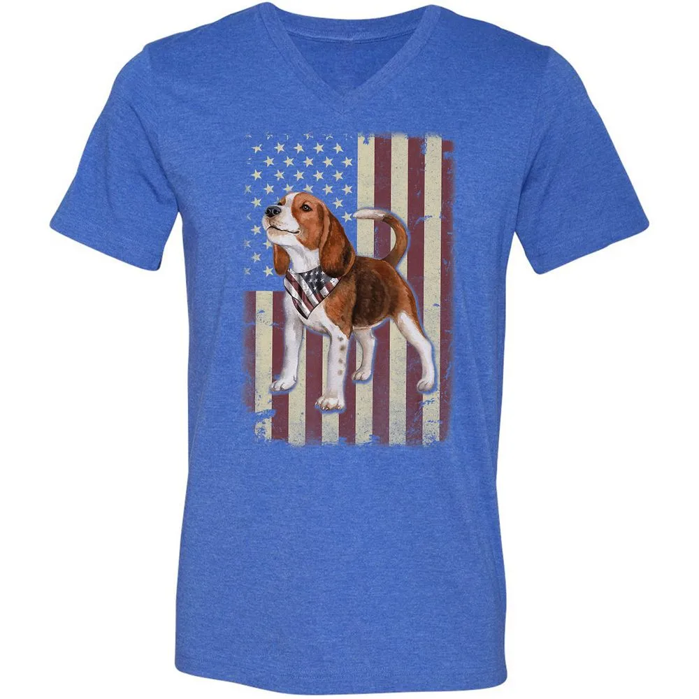 Unisex V-Neck T-Shirt - YDWD5GG3 - Heather True Royal - 14
