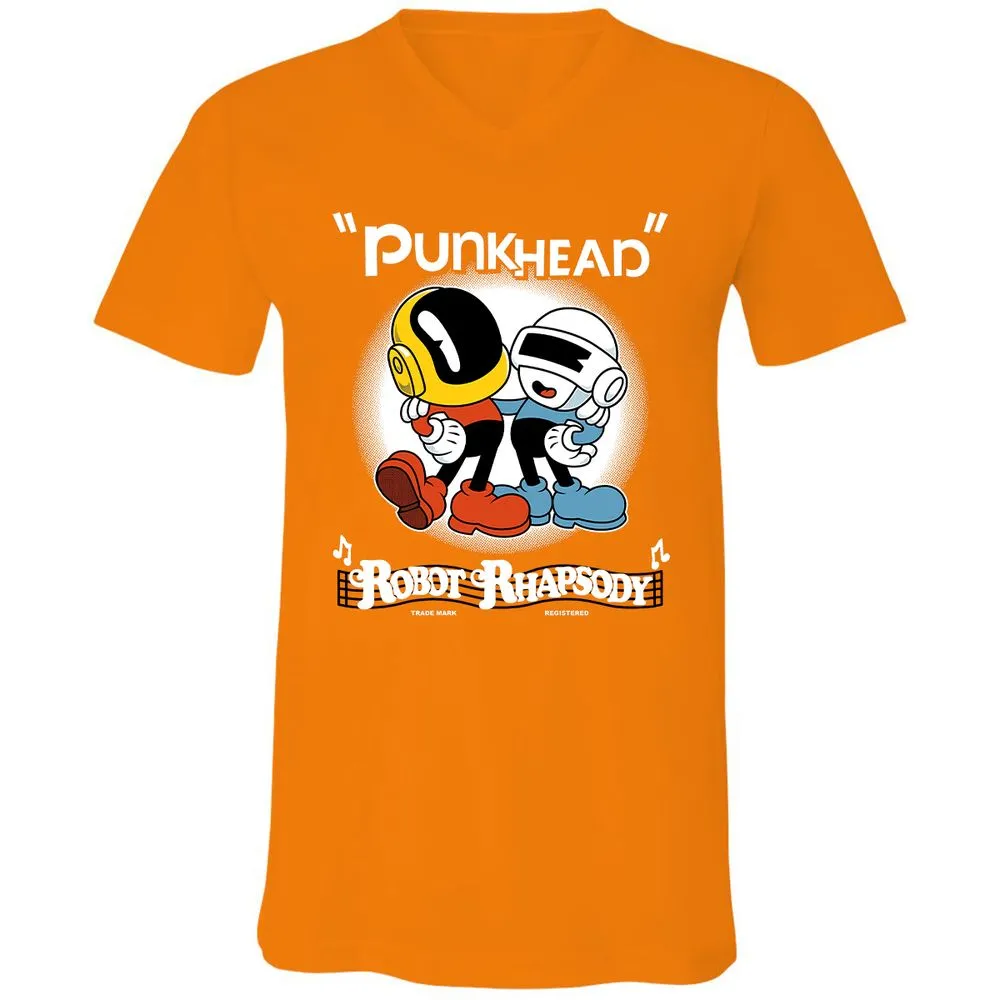 Unisex V-Neck T-Shirt - 4U1AL3HQ - Orange - 11
