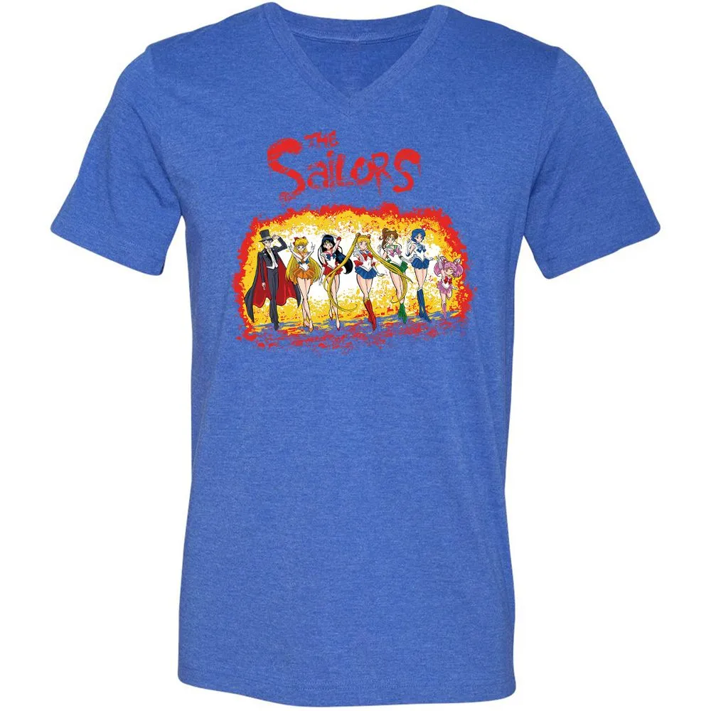 Unisex V-Neck T-Shirt - TJEQEL99 - Heather True Royal - 14