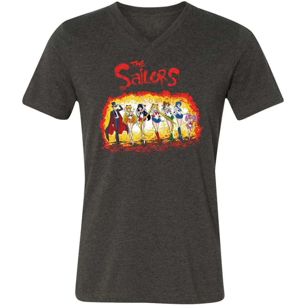 Unisex V-Neck T-Shirt - TJEQEL99 - Dark Grey Heather - 8