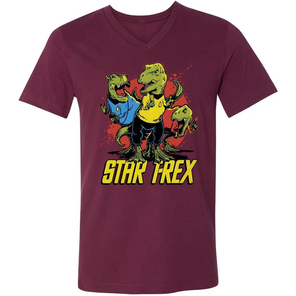 Unisex V-Neck T-Shirt - UBLKUJKQ - Maroon - 6