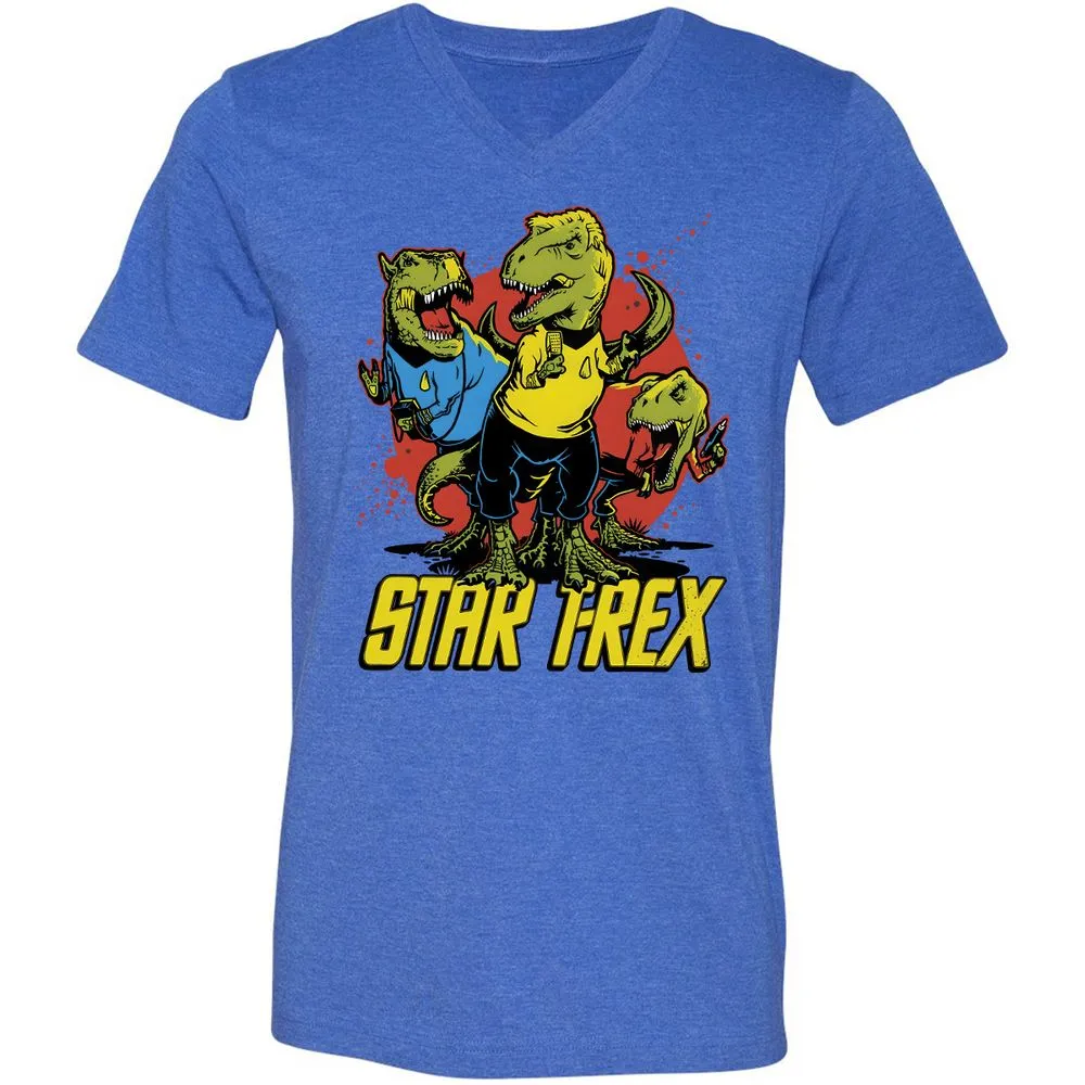 Unisex V-Neck T-Shirt - UBLKUJKQ - Heather True Royal - 14