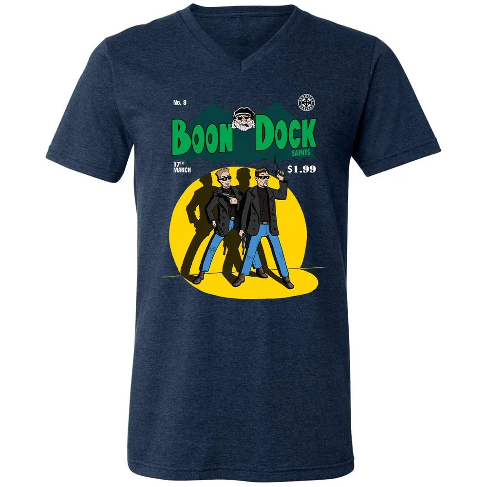 Unisex V-Neck T-Shirt - N6PHKSTJ - Heather Navy - 15