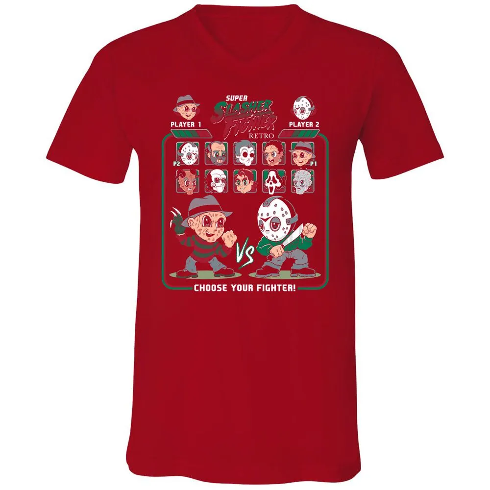 Unisex V-Neck T-Shirt - 73X137DC - Red - 3