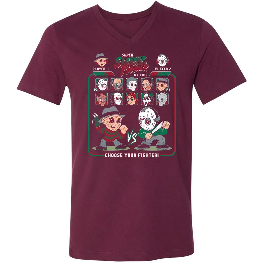 Unisex V-Neck T-Shirt - 73X137DC - Maroon - 6