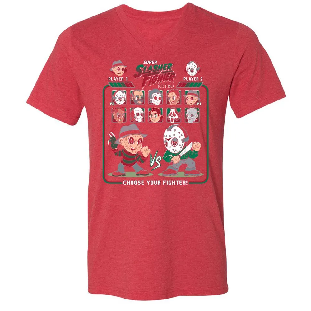 Unisex V-Neck T-Shirt - 73X137DC - Heather Red - 16