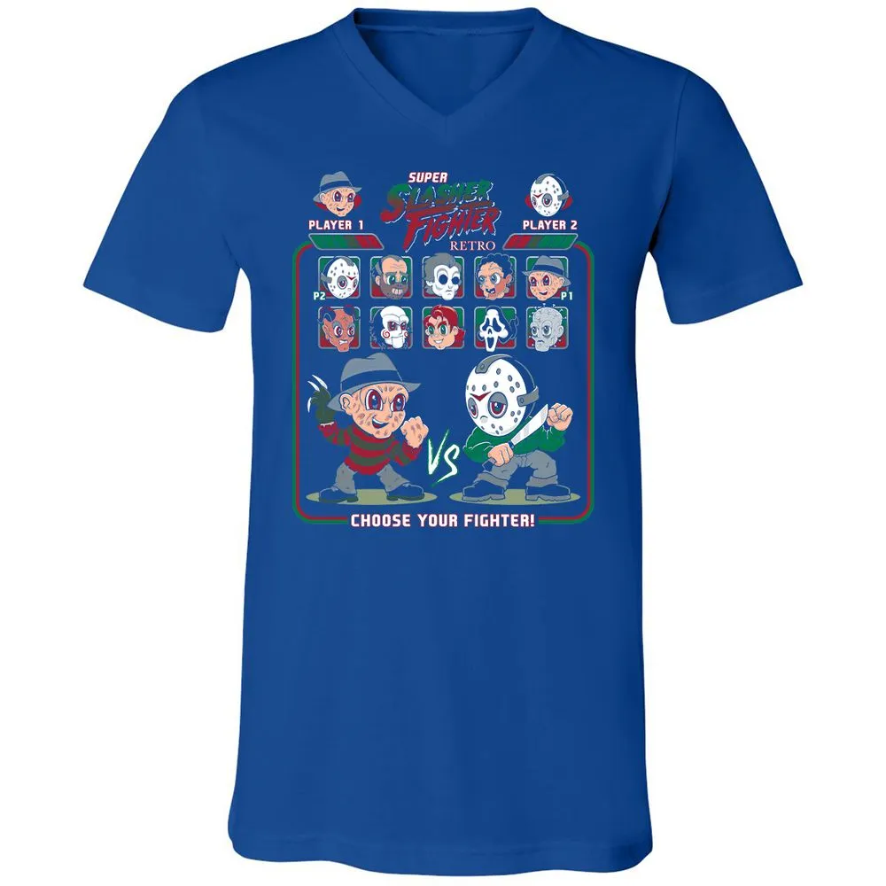 Unisex V-Neck T-Shirt - 73X137DC - True Royal - 4