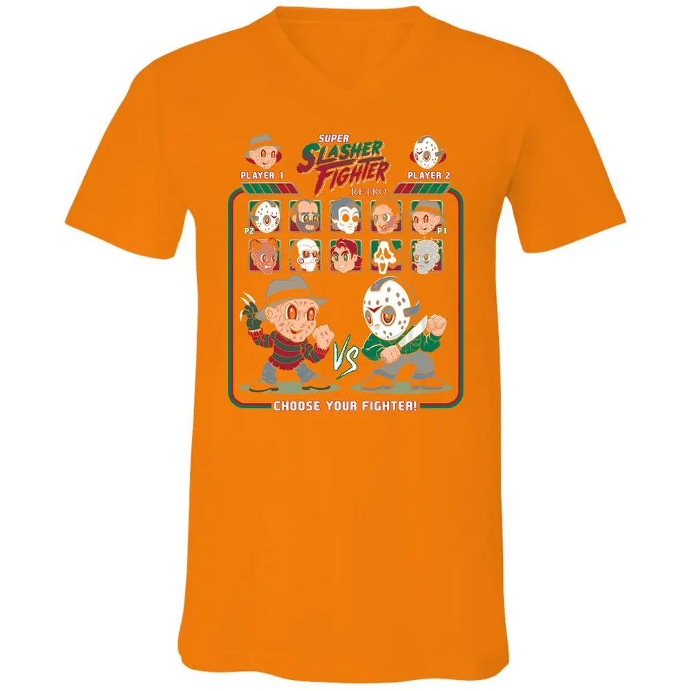 Unisex V-Neck T-Shirt - 73X137DC - Orange - 11