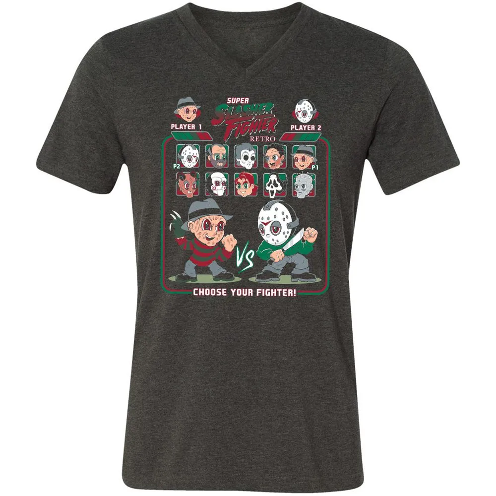 Unisex V-Neck T-Shirt - 73X137DC - Dark Grey Heather - 8