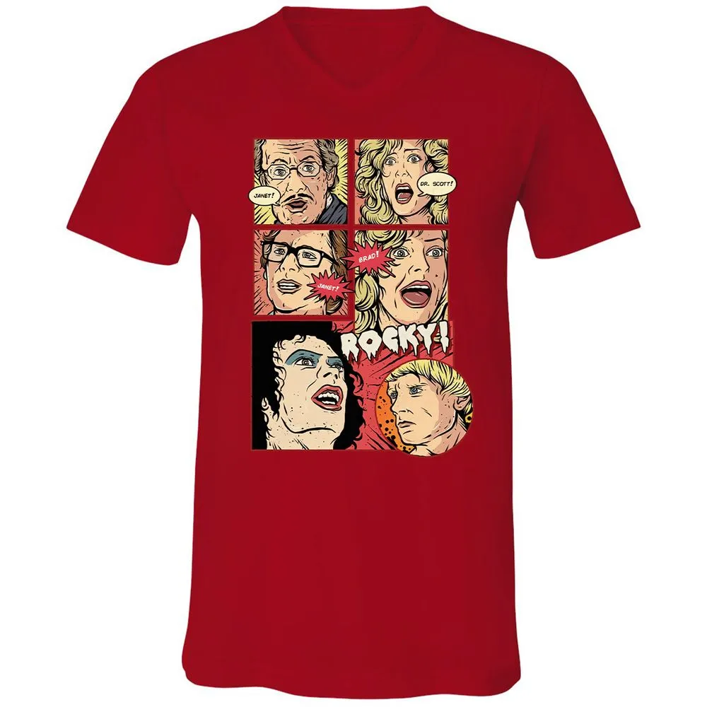 Unisex V-Neck T-Shirt - YL2EF6FS - Red - 3
