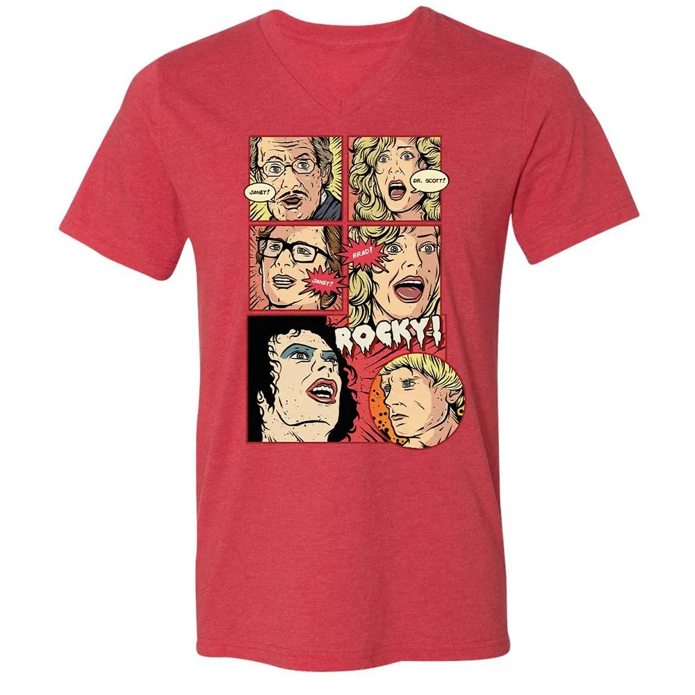 Unisex V-Neck T-Shirt - YL2EF6FS - Heather Red - 16