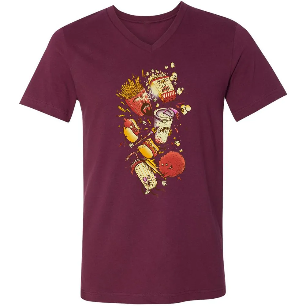 Unisex V-Neck T-Shirt - EFBJG8E1 - Maroon - 6