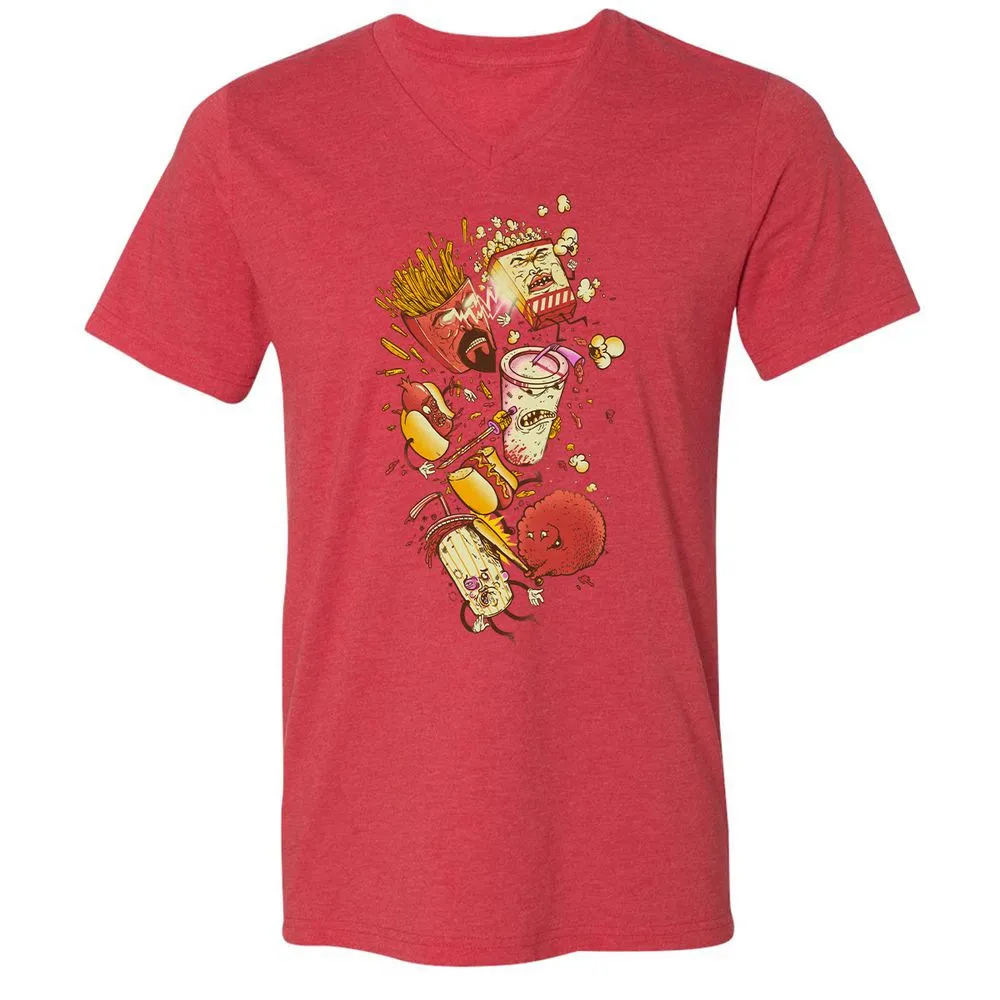 Unisex V-Neck T-Shirt - EFBJG8E1 - Heather Red - 16