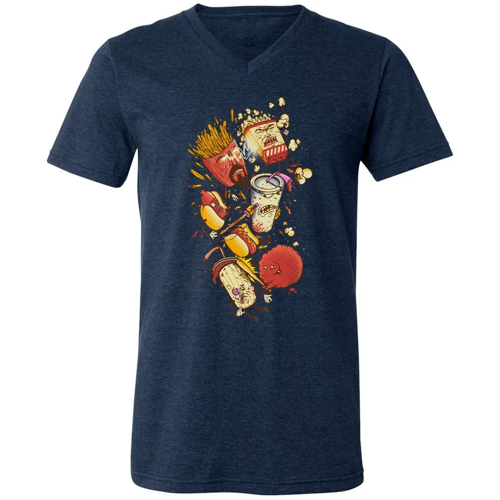 Unisex V-Neck T-Shirt - EFBJG8E1 - Heather Navy - 15