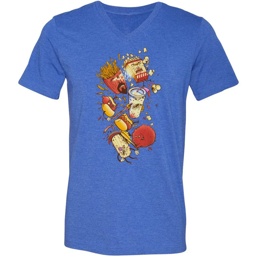 Unisex V-Neck T-Shirt - EFBJG8E1 - Heather True Royal - 14