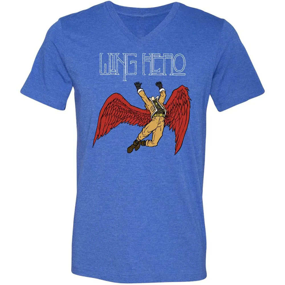 Unisex V-Neck T-Shirt - VNZKE7MQ - Heather True Royal - 14